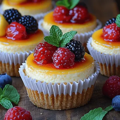 Zesty Delight Mini Lemon Cheesecakes