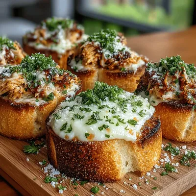Mini Chicken Alfredo Pasta Toasts Recipe