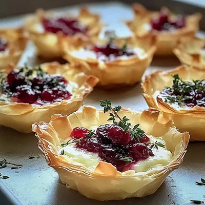 Cranberry, Brie & Thyme Phyllo Cups for Effortless Holiday Joy