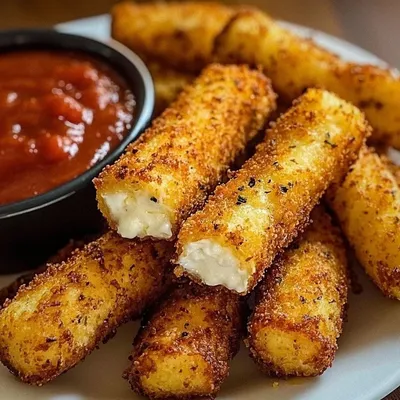Irresistible Crispy Mozzarella Sticks with Marinara sauce