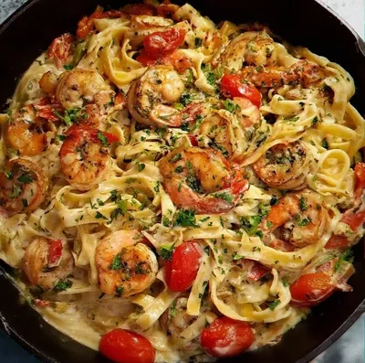 Jerk Shrimp Fettuccine