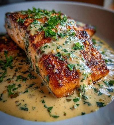 Marry Me Salmon with Garlic Cream Sauce