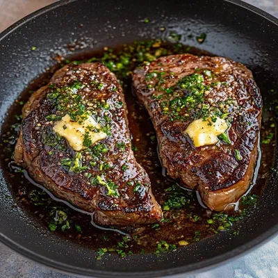 Perfect Pan Seared Steak with Garlic Butter Recipe