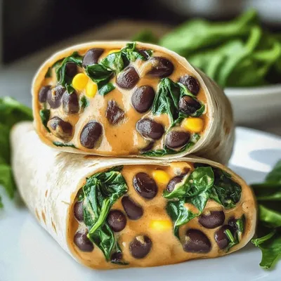 Quick & Cheesy Black Bean and Spinach Burritos in 15 Minutes