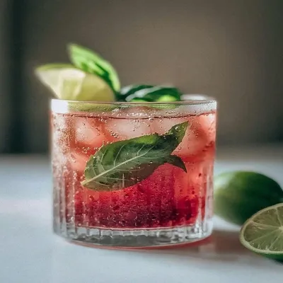 Refreshing Pomegranate Lime Basil Spritz Recipe Delight