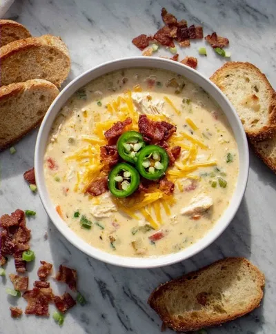 Spicy Jalapeño Popper Chicken Soup — A Comforting Kick in Every Spoonful