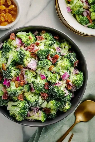 Sweet Broccoli Salad with Golden Raisins