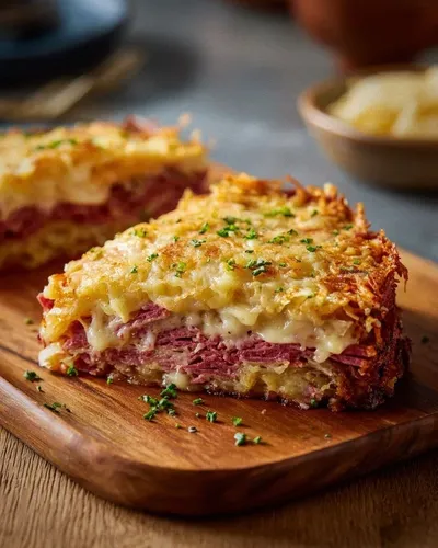 Reuben Bake With Layers Of Corned Beef, Sauerkraut, And Swiss Cheese: A Family Favorite