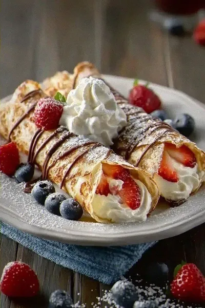 Cheesecake Crepe Roll Ups
