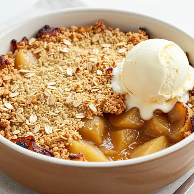 Baked Apple and Pear Crumble for Dessert