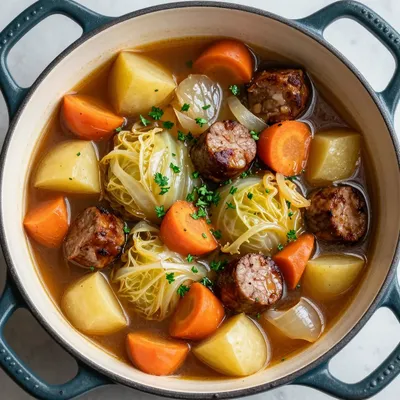batchfriendly slow cooker cabbage and sausage stew for january