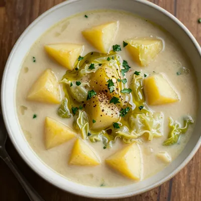 budget friendly cabbage and potato soup for post holiday suppers