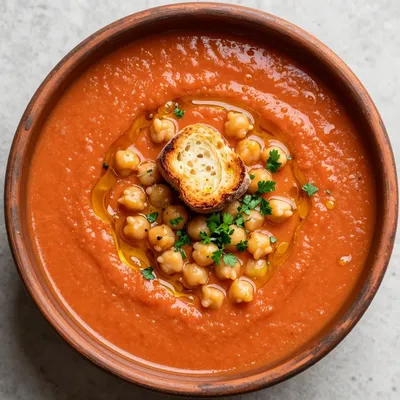 Budget-Friendly Creamy Tomato Soup With Chickpeas