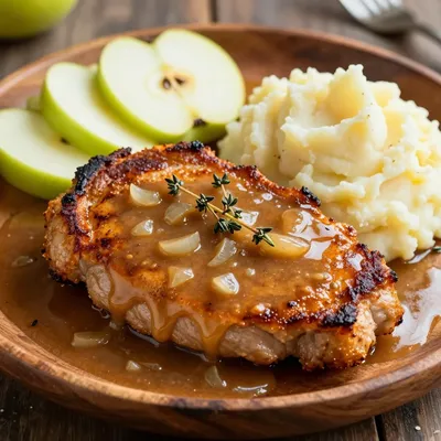 Budget Friendly Pork Chops With Apple Gravy