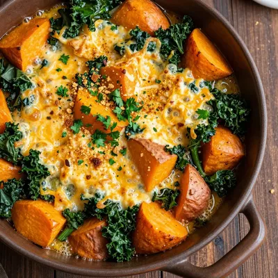 budget friendly sweet potato and kale casserole for cold nights