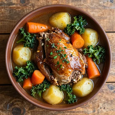 budgetfriendly slow cooker turkey and winter vegetable stew with garlic