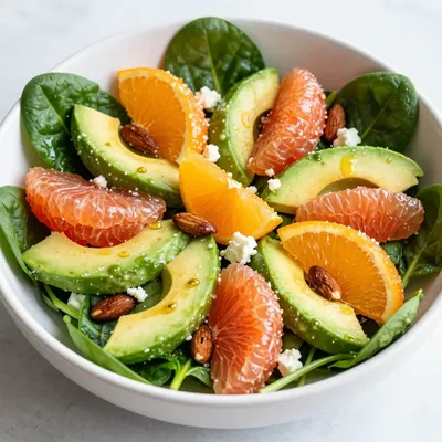 citrus spinach salad with oranges and grapefruit for light january meals