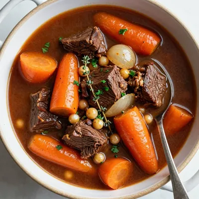 comforting slow cooker beef and carrot stew for cold winter suppers