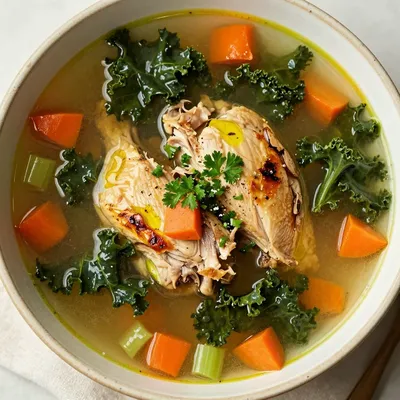 comforting slow cooker turkey and kale soup for cold winter evenings