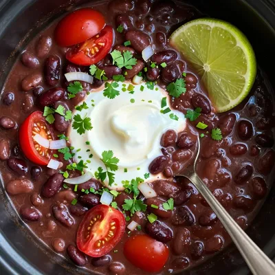 Cozy Slow Cooker Black Bean Soup with Lime