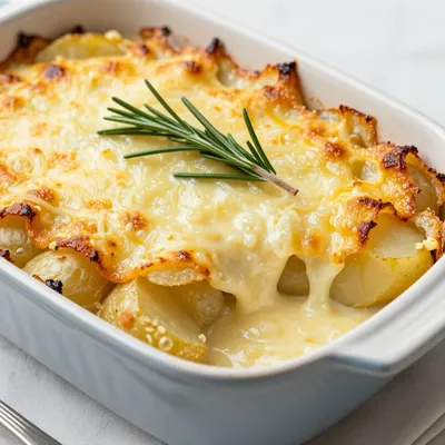 creamy garlic and rosemary potato gratin for family comfort meals