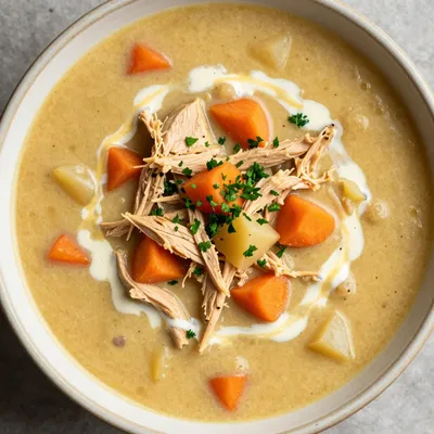 creamy slow cooker chicken and root vegetable soup for chilly evenings