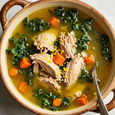 healthy one pot chicken kale and lemon soup for family suppers