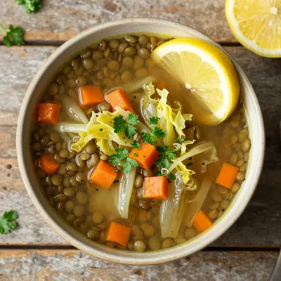 healthy onepot lentil and cabbage soup for postholiday detox