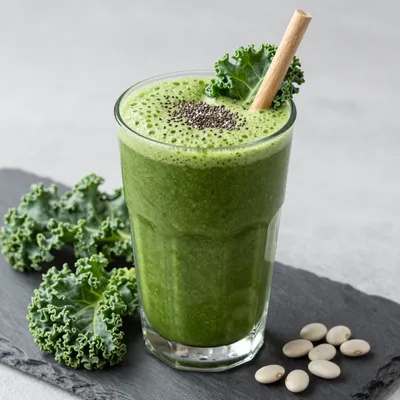 Healthy Winter Smoothie with Kale and White Beans