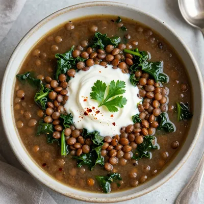 hearty and healthy lentil and kale soup for january family dinners