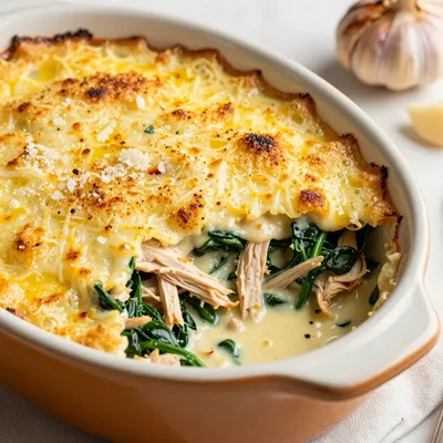 high protein chicken and spinach casserole for winter family dinners