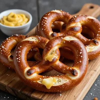 homemade soft pretzels with garlic butter for holiday party snacks