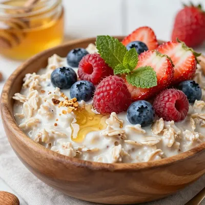 New Year’s Day Oatmeal with Berries and Honey
