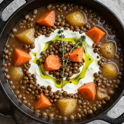 one pot hearty lentil and root vegetable soup for cozy cold days
