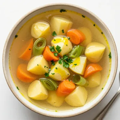 Pantry Clean Out Vegetable Soup with Potato and Leek