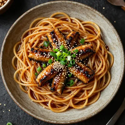 Pantry Pasta With Canned Eel And Teriyaki Sauce