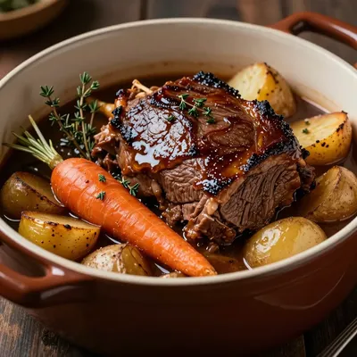 rustic beef pot roast with root vegetables for winter dinners