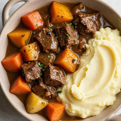 slow cooker beef and winter squash stew for busy family suppers