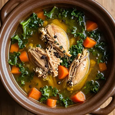 slow cooker chicken and kale soup for warm winter comfort
