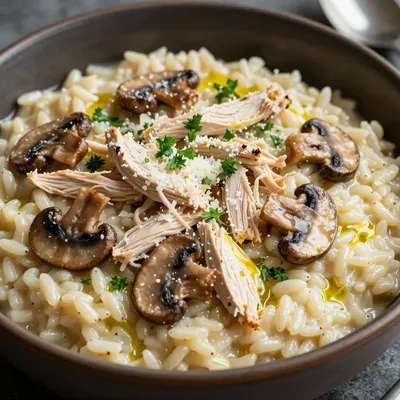 Slow Cooker Chicken and Mushroom Risotto for Winter