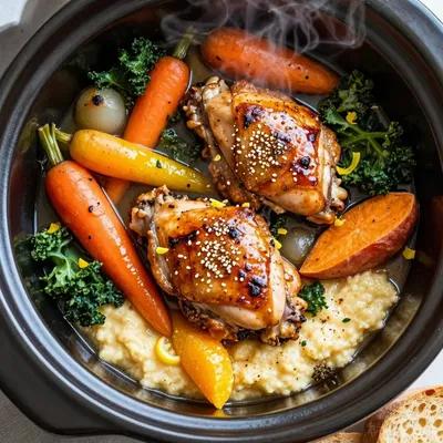 slow cooker citrus chicken stew with winter vegetables