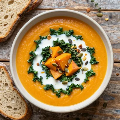 slow cooker sweet potato and kale soup for budget family meals