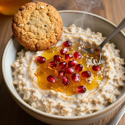 warm oatmeal with orange zest and spiced citrus compote for slow mornings