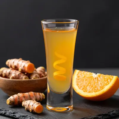 Winter Immunity Shot with Turmeric, Orange, and Ginger