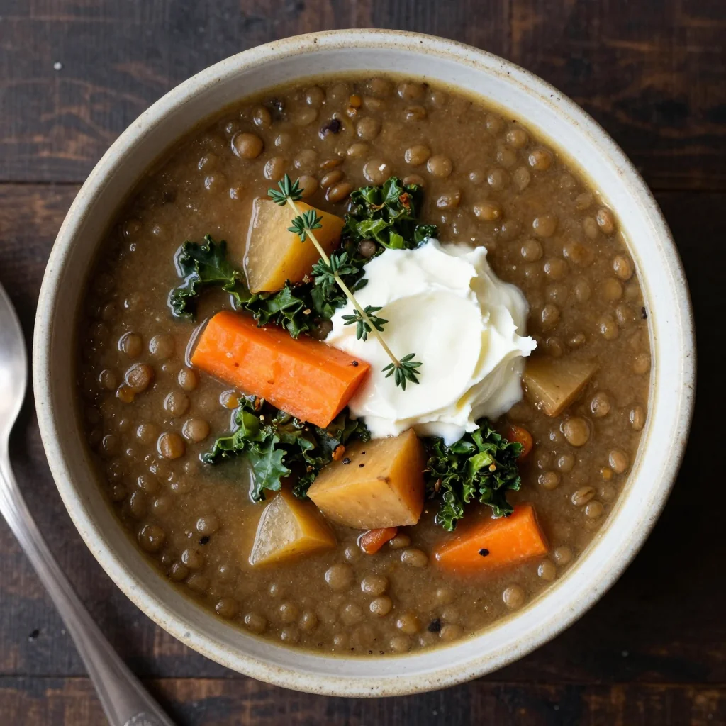batch cooking friendly one pot lentil and winter vegetable soup for families