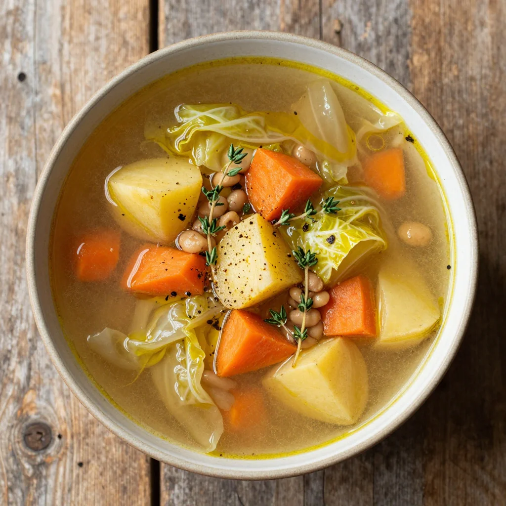 budgetfriendly batch cooked cabbage and root vegetable soup for january