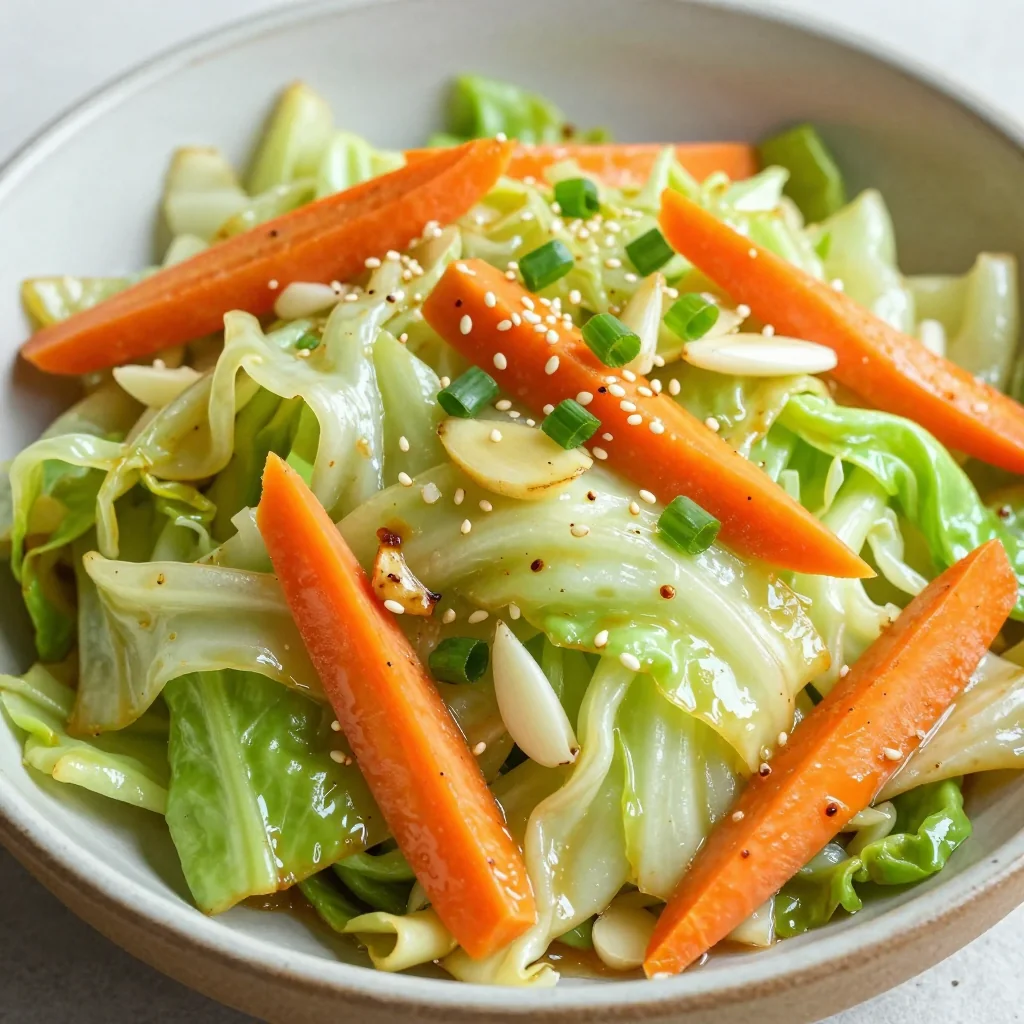 cabbage and carrot stirfry with garlic and ginger for quick dinners