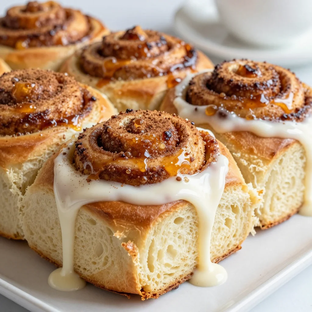 cinnamon roll casserole with cream cheese icing for festive brunch