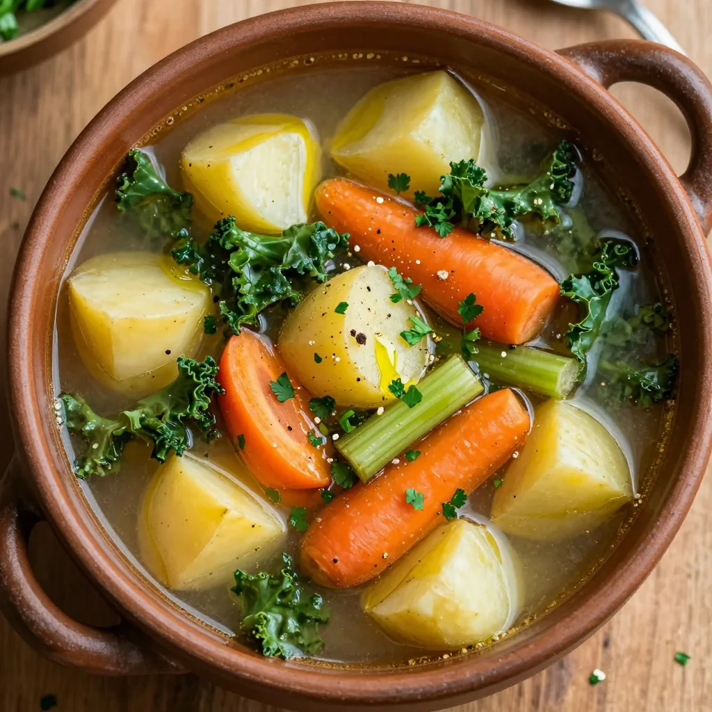 comforting one pot winter vegetable and potato soup with garlic