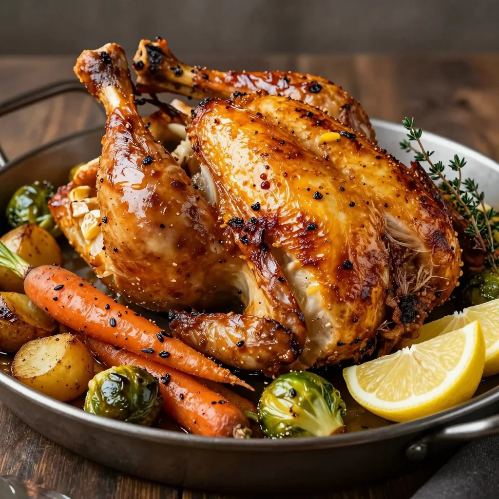 cozy lemon garlic roasted chicken and winter vegetables for cold days